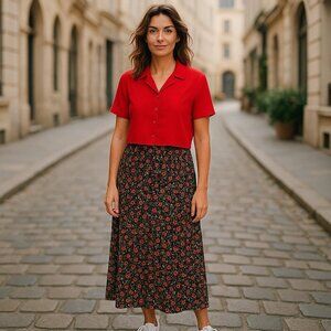 Vintage Studio Ease Two Piece Bloomcore Dress Set Ladies 14 Sleeveless Linen